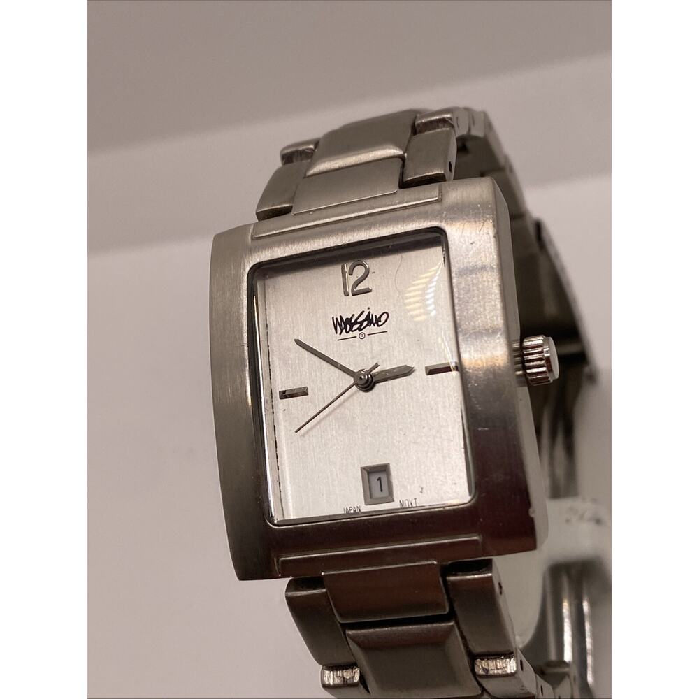 Mossimo Watch Women Silver Tone Rectangle Dial Date Window New Battery!